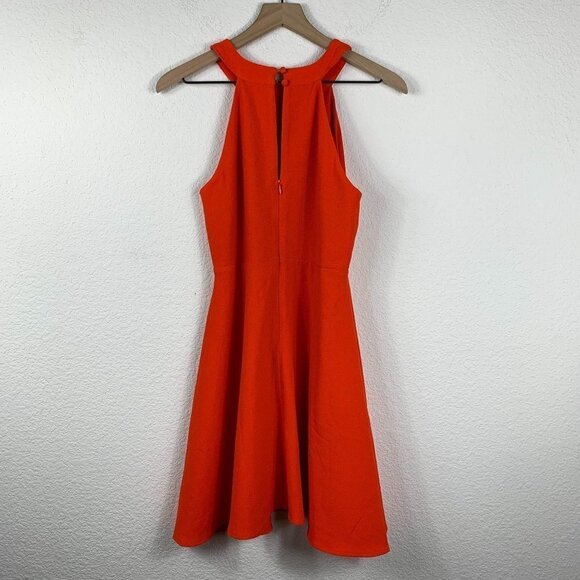 Anthropologie Maeve Orange Halter Fit & Flare Dress Size Small - Picture 6 of 7